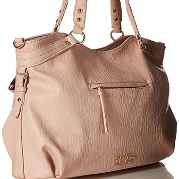 Jessica Simpson Handbags - Jessica Simpson Doris tote bag with scarf accent in tan